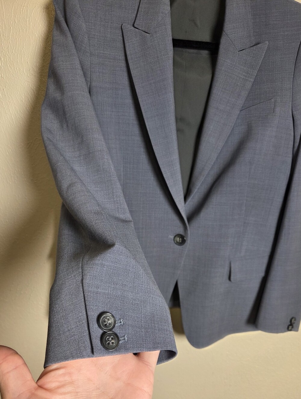 Theory Gabe B 2 Urban Blazer Jacket Women's 8 Blue Wool Notched Lapel 1 Button - Picture 4 of 12